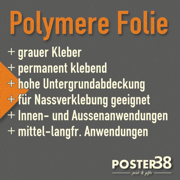 PolyPrint Hochleistungsfolie, weiß mit transparenten Kleber
